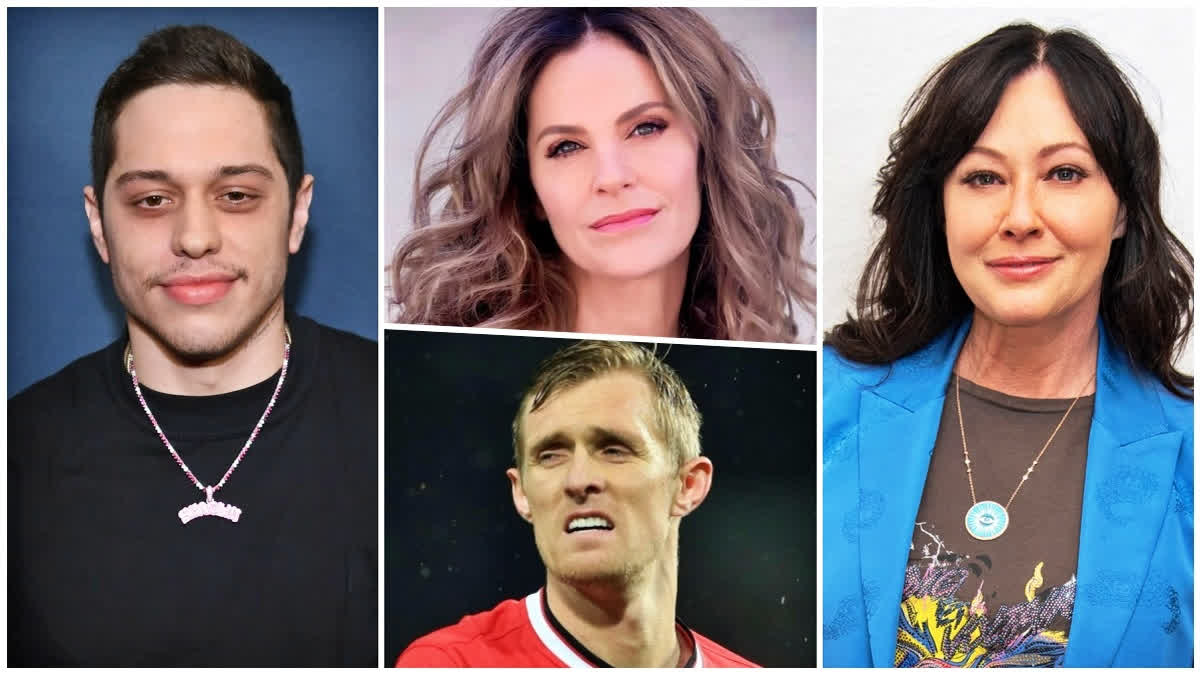 L-R: Comedian Pete Davidson, actress Amy Brenneman, soccer player Darren Fletcher and comedian Shannen Doherty