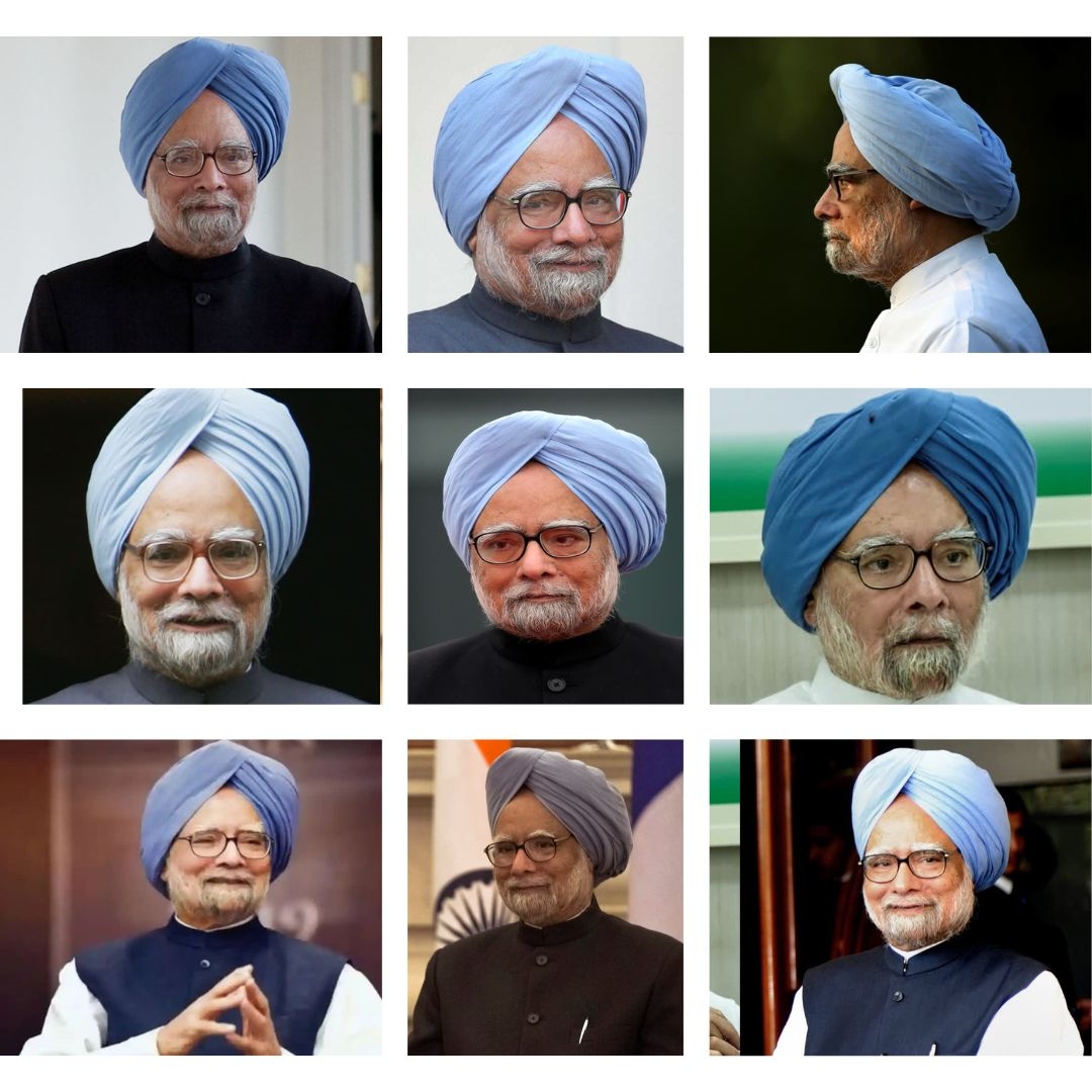 DR MANMOHAN SINGH  BLUE TURBAN  FORMER PM MANMOHAN SINGH  ಮನಮೋಹನ್​ ಸಿಂಗ್ ನೀಲಿ ಬಣ್ಣದ ಪೇಟ