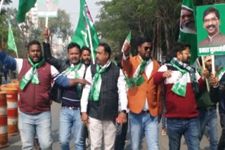 JMM protest in front of Raj Bhavan in Ranchi against ED summons to CM Hemant Soren