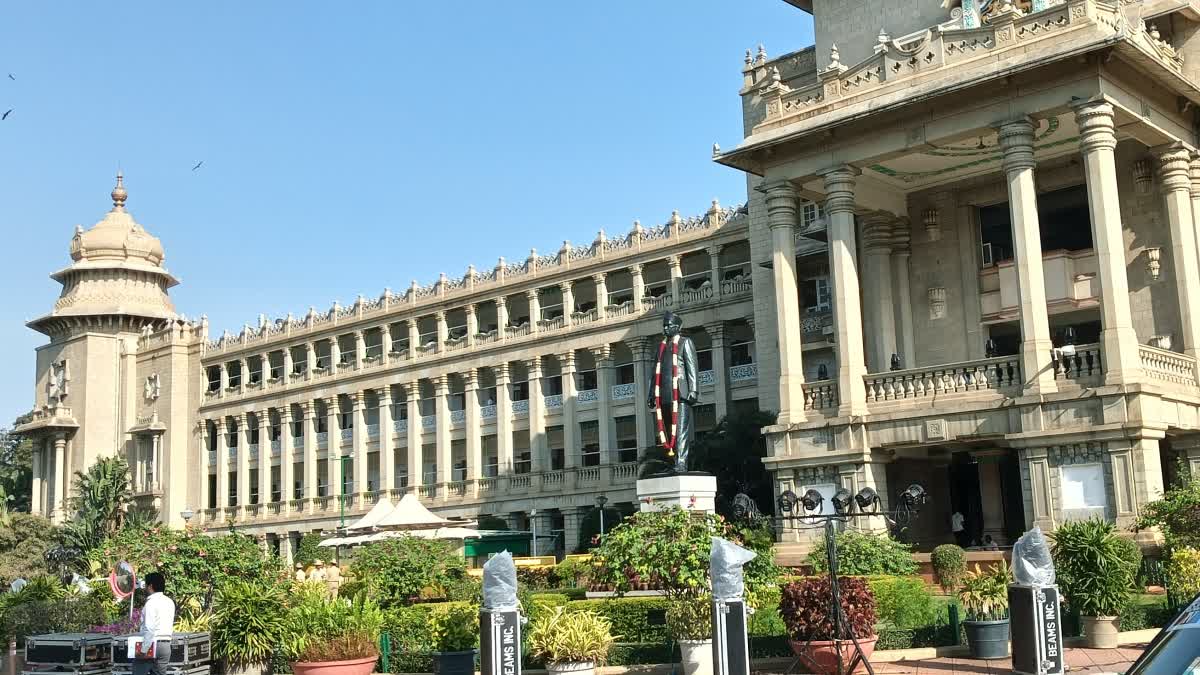 Statues of dignitaries in the premises of the Vidhana Soudha