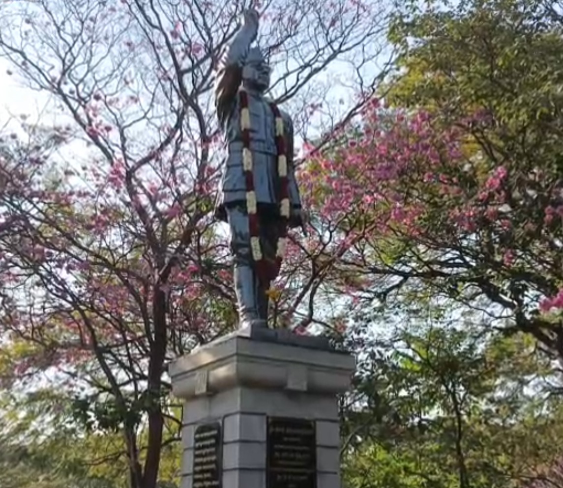 Statues of dignitaries in the premises of the Vidhana Soudha