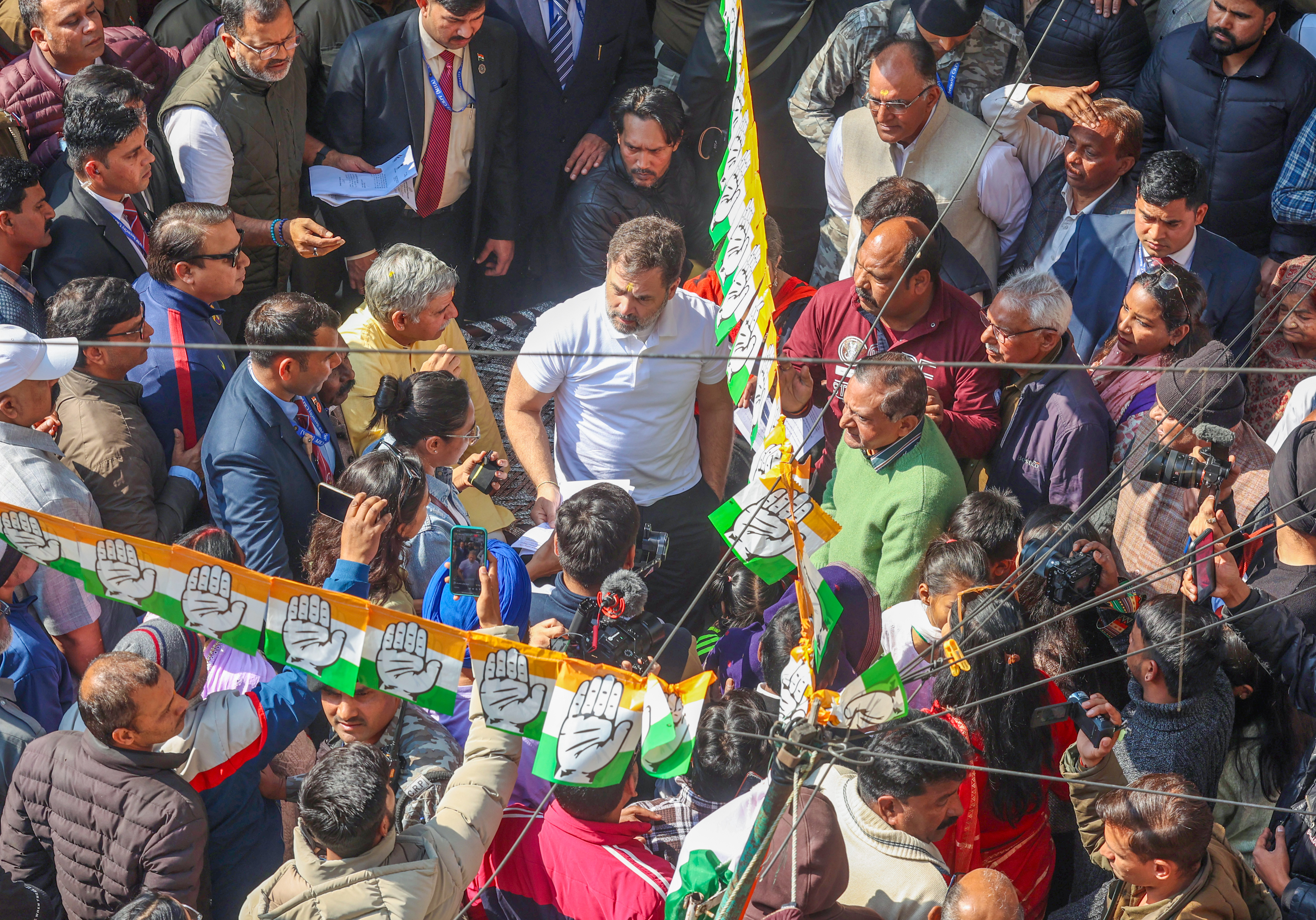 Rahul Gandhi campaigns in support of Congress candidate Sandeep Dikshit .