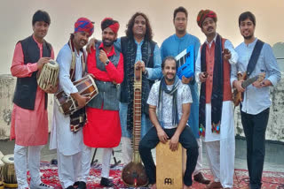 Imran Khan (centre with sitar) and Friends