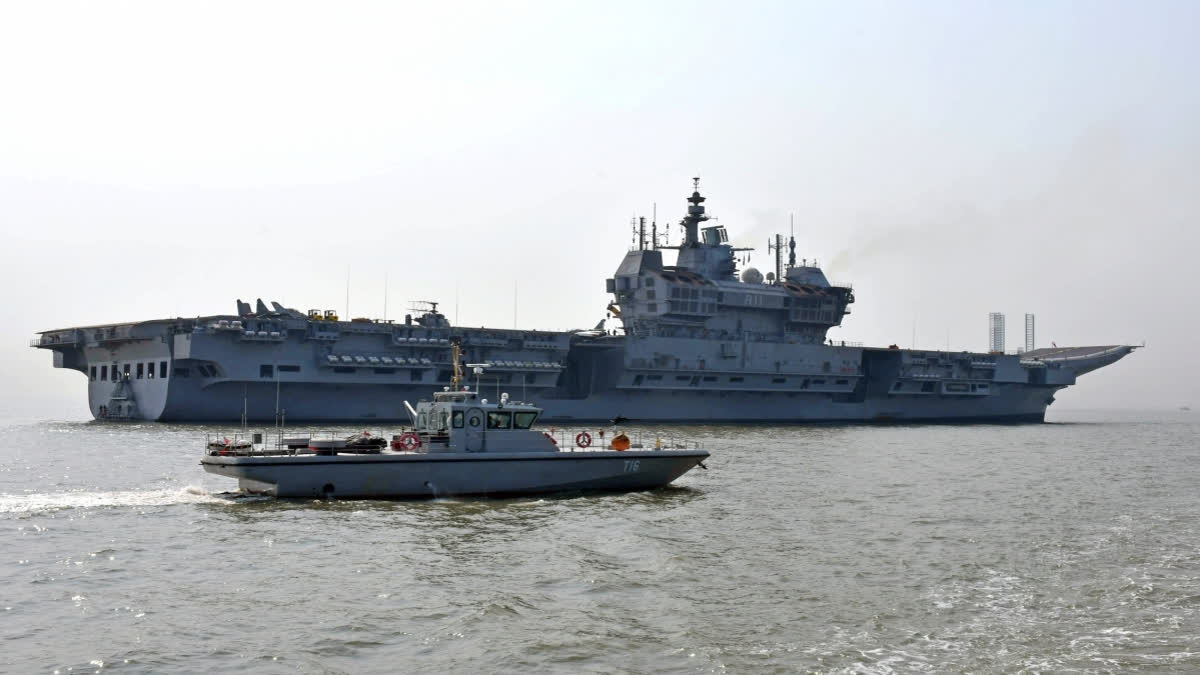 India's first indigenous aircraft carrier INS Vikrant  (Photo: Nitin Lawate/IANS)