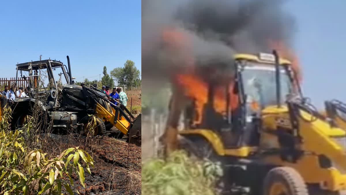 JCB machine set on fire