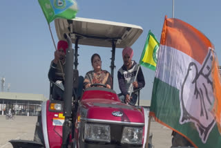 Tractor march taken out by Congress in favor of farmers at Moga