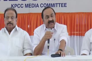 Leader of the Opposition in the Kerala Assembly, V.D. Satheesan  at a presser in Thiruvananthapuram