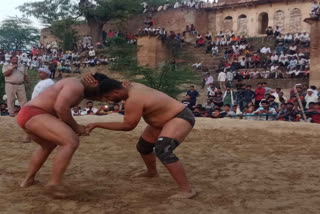 Teej wrestling  competition  organized in Rajkheda dholpur