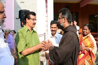 LDF CANDIDATE C RAVINDRANATH  RAVINDRANATH VISIT CHURCHES  LOK SABHA ELECTIONS 2024  RAVINDRANATH SEEKS SUPPORT