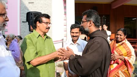 LDF CANDIDATE C RAVINDRANATH  RAVINDRANATH VISIT CHURCHES  LOK SABHA ELECTIONS 2024  RAVINDRANATH SEEKS SUPPORT