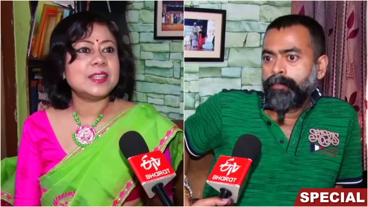 sculptor Manoj Chakraborty and storyteller Manika Devee