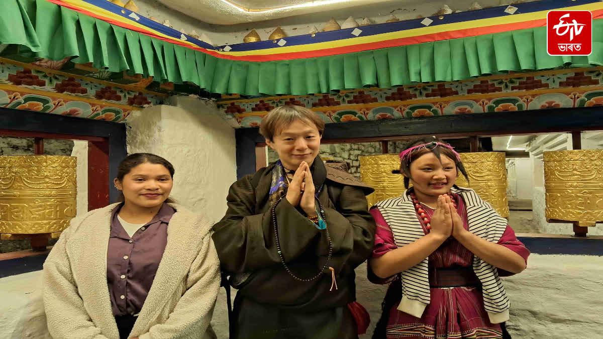 Japanese tourists at Gorjam Kora festival at Jemithang in Tawang