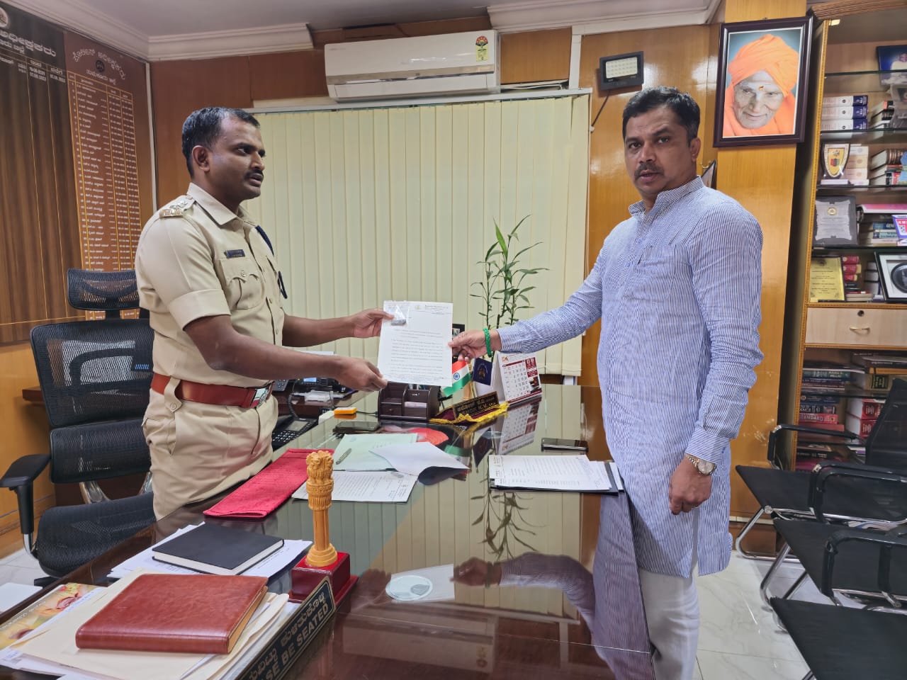 MLC Rajendra complaint to SP regarding attempt to murder