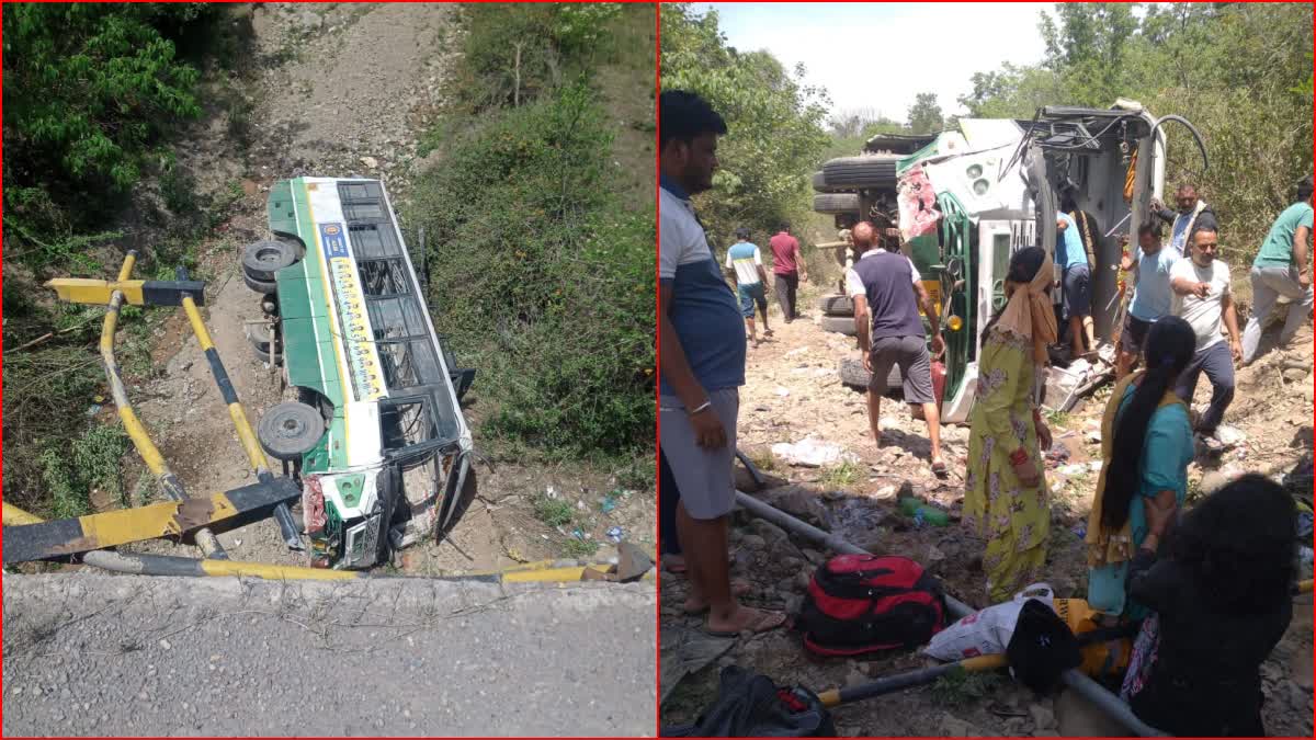 HRTC Bus Accident in Jukhala Bilaspur
