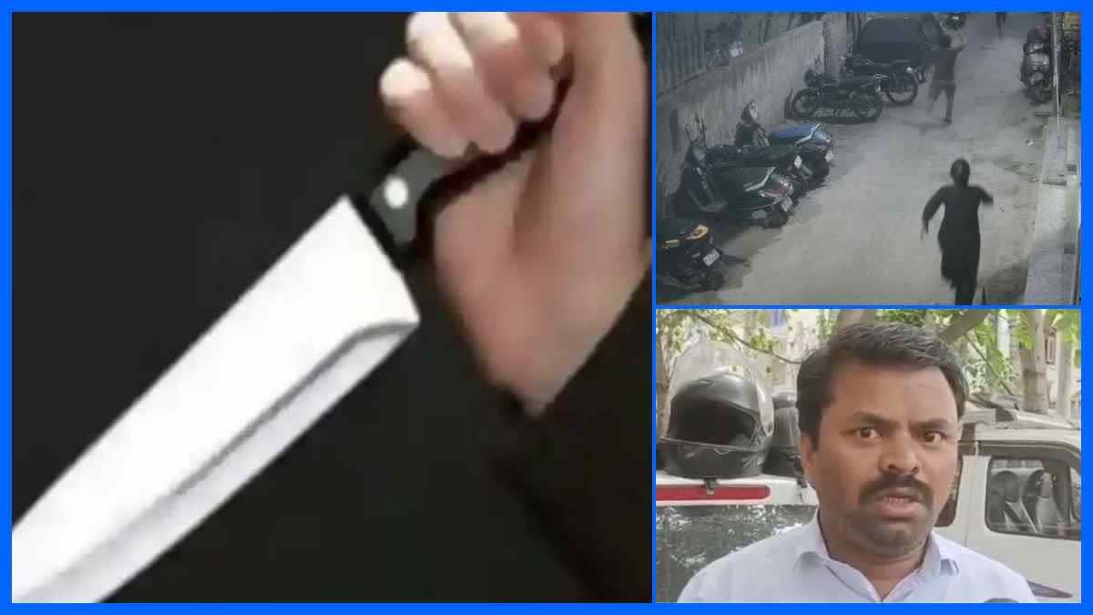 people caught the husband who murdered his wife by stabbing knife in delhi
