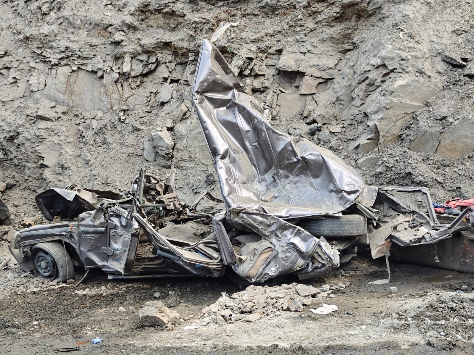 Two Vehicles Buried Under Landslide Debris in Rohru