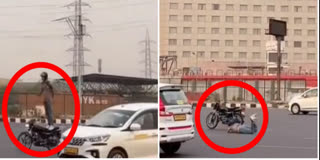 Biker Does Dangerous Stunt On Delhi-Gurugram Expressway