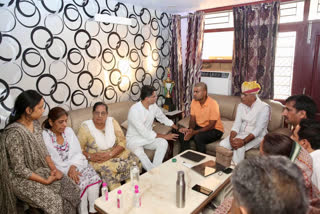 former Deputy CM Sachin Pilot consoling Neeraj's family in Jaipur