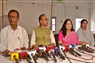 MP Pradyut Bordoloi and MLA Sibamoni Bora address press after attack in Nagaon