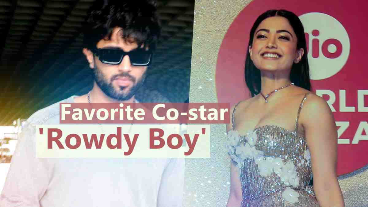 Rashmika Mandanna admits her fondness for Vijay Deverakonda yet again. At Gam Gam Ganesha promotional event in Hyderabad, the actor reveals that Vijay aka 'Rowdy boy' is her favourite co-star.