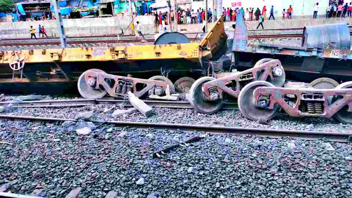 Goods Train Derailed At Palghar