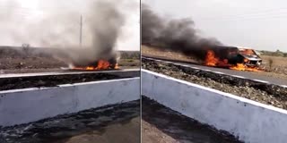 BURNING CAR VIDEO RAJGARH