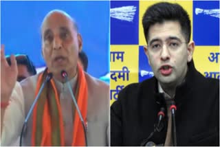 Rajnath Singh and Raghav Chadha