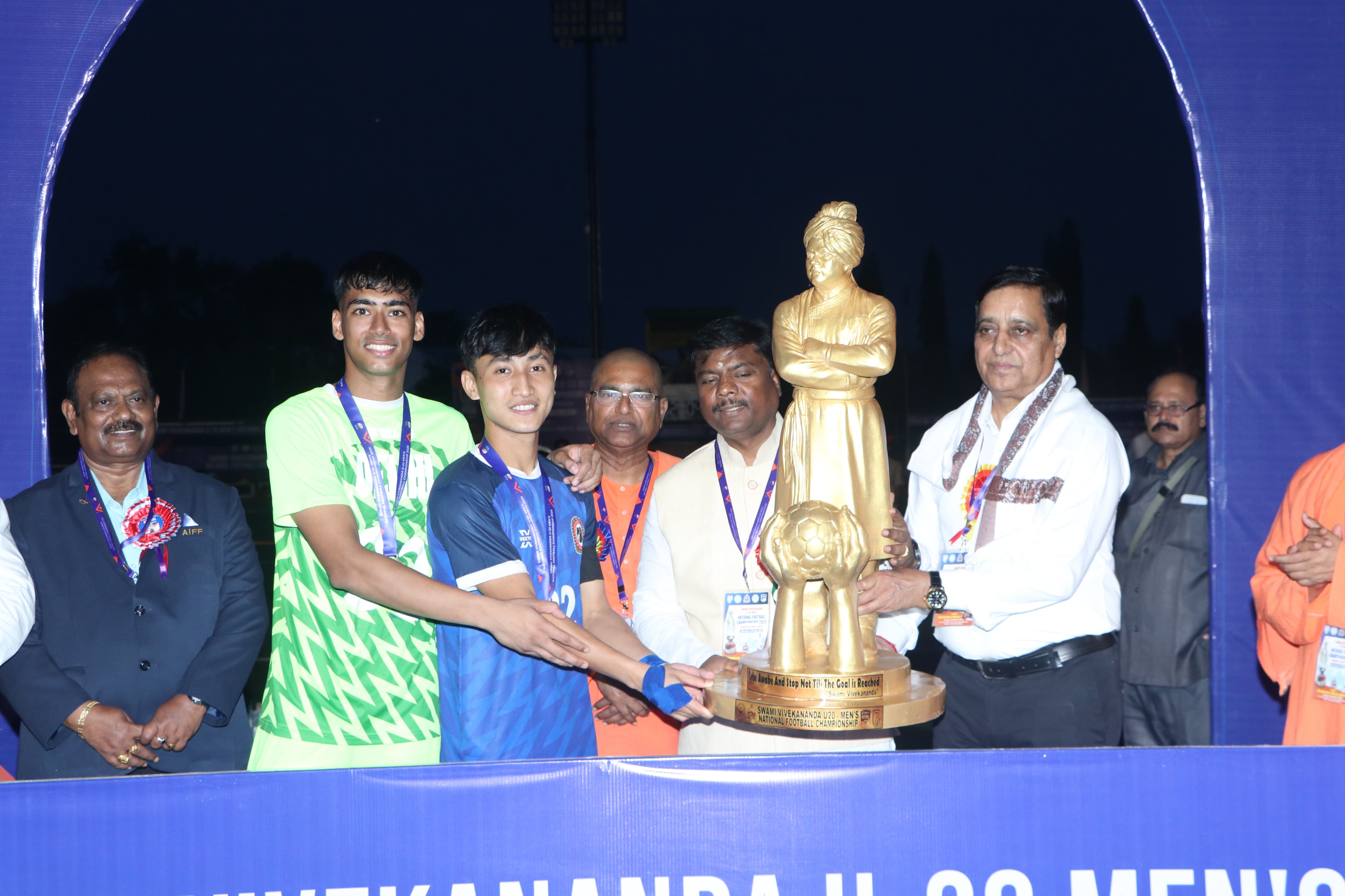 Winning Team With Trophy