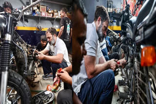 Rahul Gandhi visited the shops of motorcycle mechanics in Karol Bagh