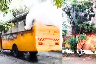 School Bus Burnt In Fire