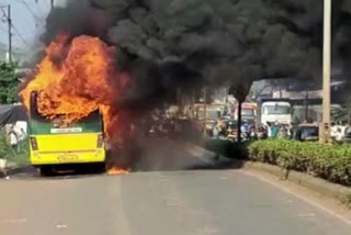 School Bus Catches Fire