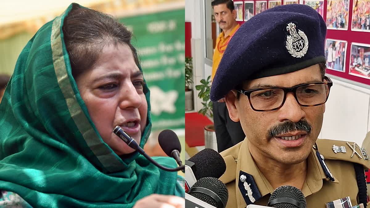 Jammu and Kashmir Chief Minister Mehbooba Mufti (L) and DGP RR Swain