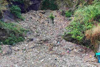 Debris on the road in Mussoorie