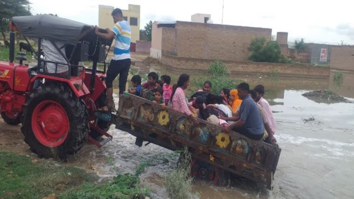 administration rescue people via tractor