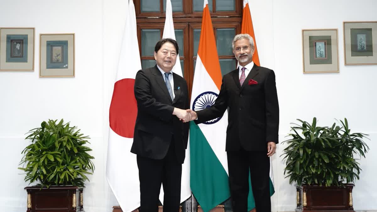 External Affairs Minister Dr. S. Jaishankar and his Japanese Foreign Minister Yoshimasa Hayashi during the 15th India-Japan Foreign Ministers' Strategic Dialogue