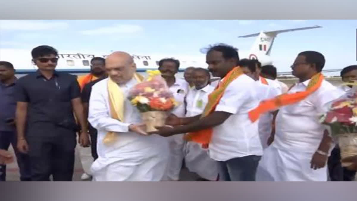 Amit Shah arrives in Madurai