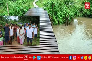 road and bridge of a village in lakhimpur has not been constructed