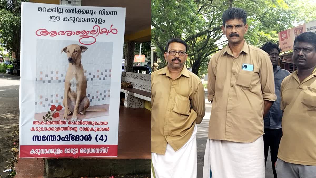 നായ്ക്കുട്ടിക്ക് അന്ത്യാഞ്ജലി  TRIBUTE TO LOST PUPPY IN KOTTAYAM  LATEST MALAYALAM NEWS  AUTO DRIVERS TRIBUTE TO PUPPY