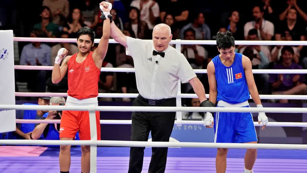 PARIS 2024 OLYMPICS BOXING  PREETI PAWAR BOXING OLYMPICS 2024  പാരീസ് ഒളിമ്പിക്‌സ് 2024 ബോക്‌സിങ്  പ്രീതി പവാർ പ്രീ ക്വാര്‍ട്ടറില്‍  OLYMPICS 2024