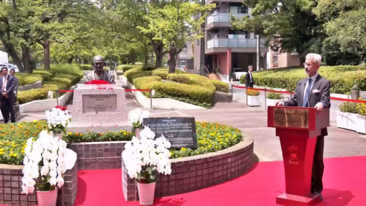 In Japan For Quad Meet, EAM Jaishankar Invokes Mahatma Gandhi's Timeless Message Of Peace, Unveils Bust In Tokyo