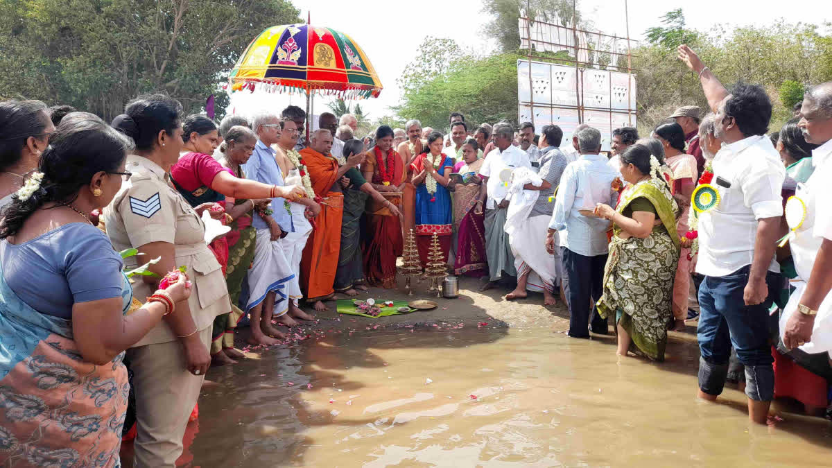 காவிரி நீரை வரவேற்று சிறப்பு பூஜை