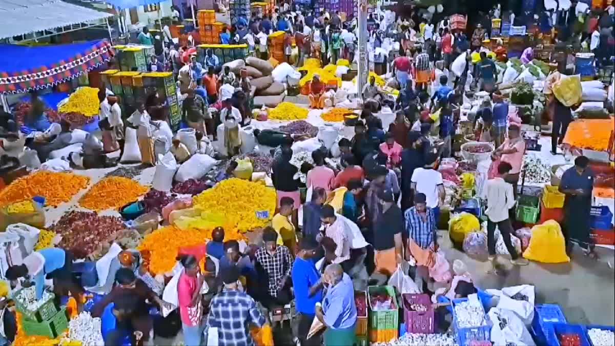 Thovalai Market Flower sale is high on the Onam festival