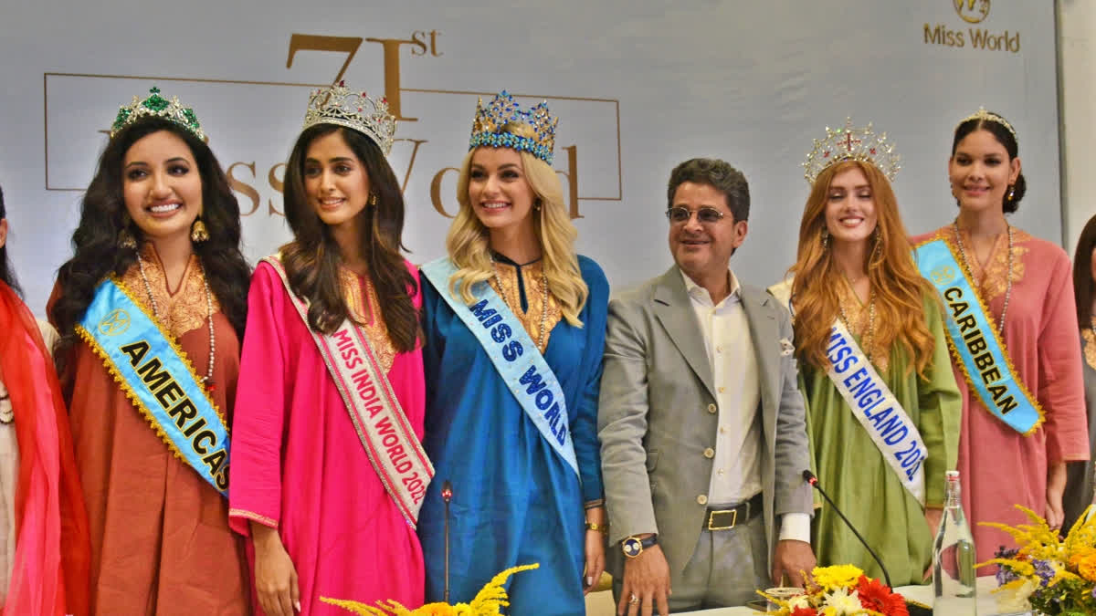 For the first time ever, international beauty pageant winner and current Miss World Karolina Bielawska arrived in Kashmir on Monday.