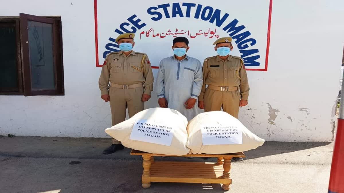 budgam-police-arrested-one-drug-peddler-poppy-straw-recovered-from-his-possession