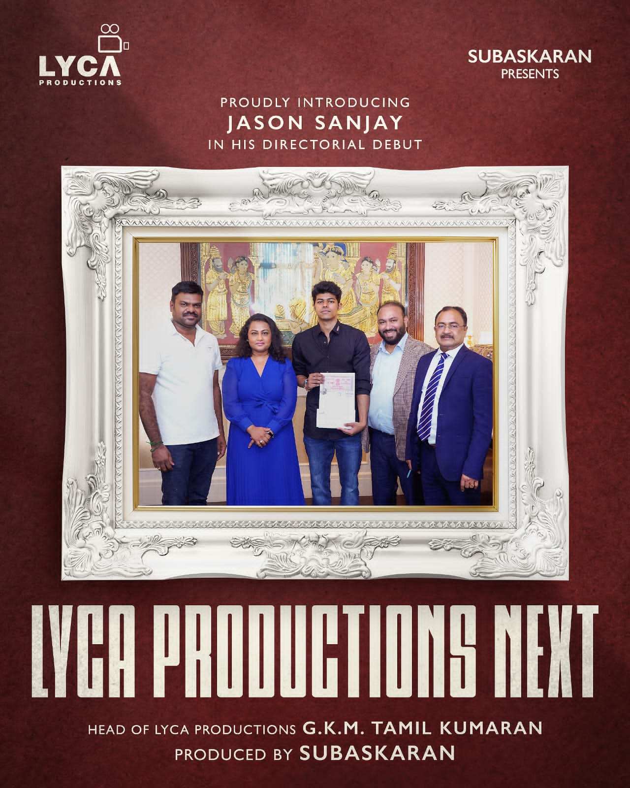 Jason Sanjay Directorial Debut Lyca Productions  Jason Sanjay  Jason Sanjay With Lyca Productions  Lyca Productions new movie  Lyca Productions upcoming movies  Jason Sanjay Directorial Debut  വിജയ്‌യുടെ മകൻ ജേസൺ സഞ്ജയ്  വിജയ്‌യുടെ മകൻ ജേസൺ സഞ്ജയ് സംവിധായകനാകുന്നു  സംവിധായകനാകാൻ വിജയ്‌യുടെ മകൻ  സംവിധായകനാകാൻ വിജയ്‌യുടെ മകൻ ജേസൺ സഞ്ജയ്  ജേസൺ സഞ്ജയ്‌  ജേസൺ സഞ്ജയ്‌ സിനിമ  jason sanjay debut  Jason Sanjay about first Film  Lyca Productions Founder A Subaskaran