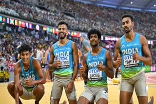 Men Relay Race  India finishes 5th in 4X400m Men Relay Race  Indian quartet of Athletes Muhammed Anas Yahiya  World Athletics Championship  ರಿಲೇ ಫೈನಲ್​ನಲ್ಲಿ ಮುಗ್ಗರಿಸಿದ ಭಾರತ ತಂಡ  ಐದನೇ ಸ್ಥಾನಕ್ಕೆ ತೃಪ್ತಿ  ಭಾರತದ ಪುರುಷರ 4×400 ಮೀ ರಿಲೇ ತಂಡ  ಫೈನಲ್​ನಲ್ಲಿ ಭಾರತ ತಂಡ ಐದನೇ ಸ್ಥಾನ  ಭಾರತದ ತಂಡವು ಈ ರಿಲೇ ಓಟವನ್ನು ಪೂರ್ಣ  ವಿಶ್ವ ಅಥ್ಲೆಟಿಕ್ಸ್ ಚಾಂಪಿಯನ್‌ಶಿಪ್ 2023  ಭಾರತಕ್ಕೆ ಕೇವಲ ಒಂದು ಪದಕ  ಭಾರತ ಪುರುಷರ ತಂಡ ಇತಿಹಾಸ