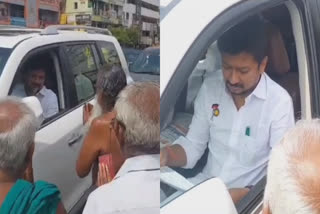 Farmers engaged in waiting protest In Trichy and block Minister Udhayanidhi Stalin car and filed a petition