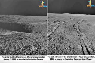 The Indian Space Research Organisation (ISRO) said on Monday that the Chandrayaan-3 rover came across a crater on lunar surface on August 27 and was made to retrace its path.