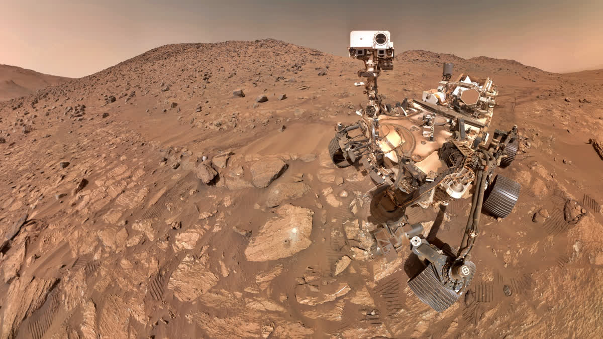 This image provided by NASA, shows a selfie of their Perseverance Mars rover, on July 23, 2024. The image is made up of 62 individual images that were stitched together.