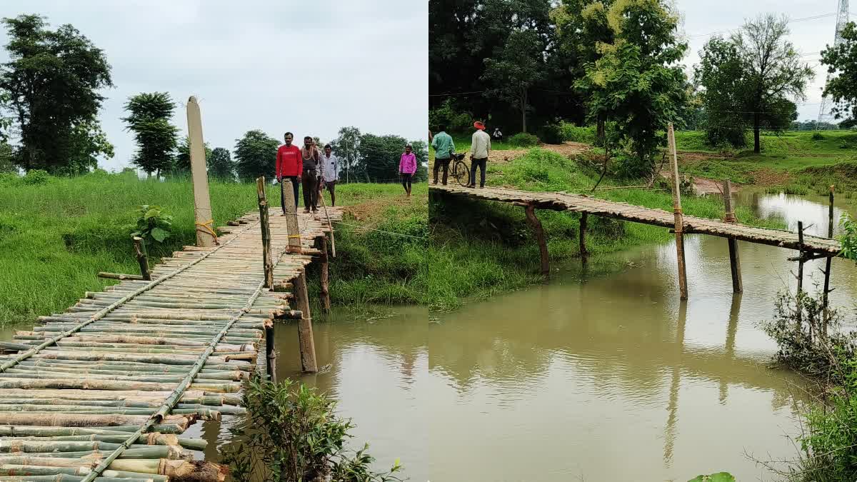 MAIHAR PEOPLE BUILT BAMBOO BRIDGE